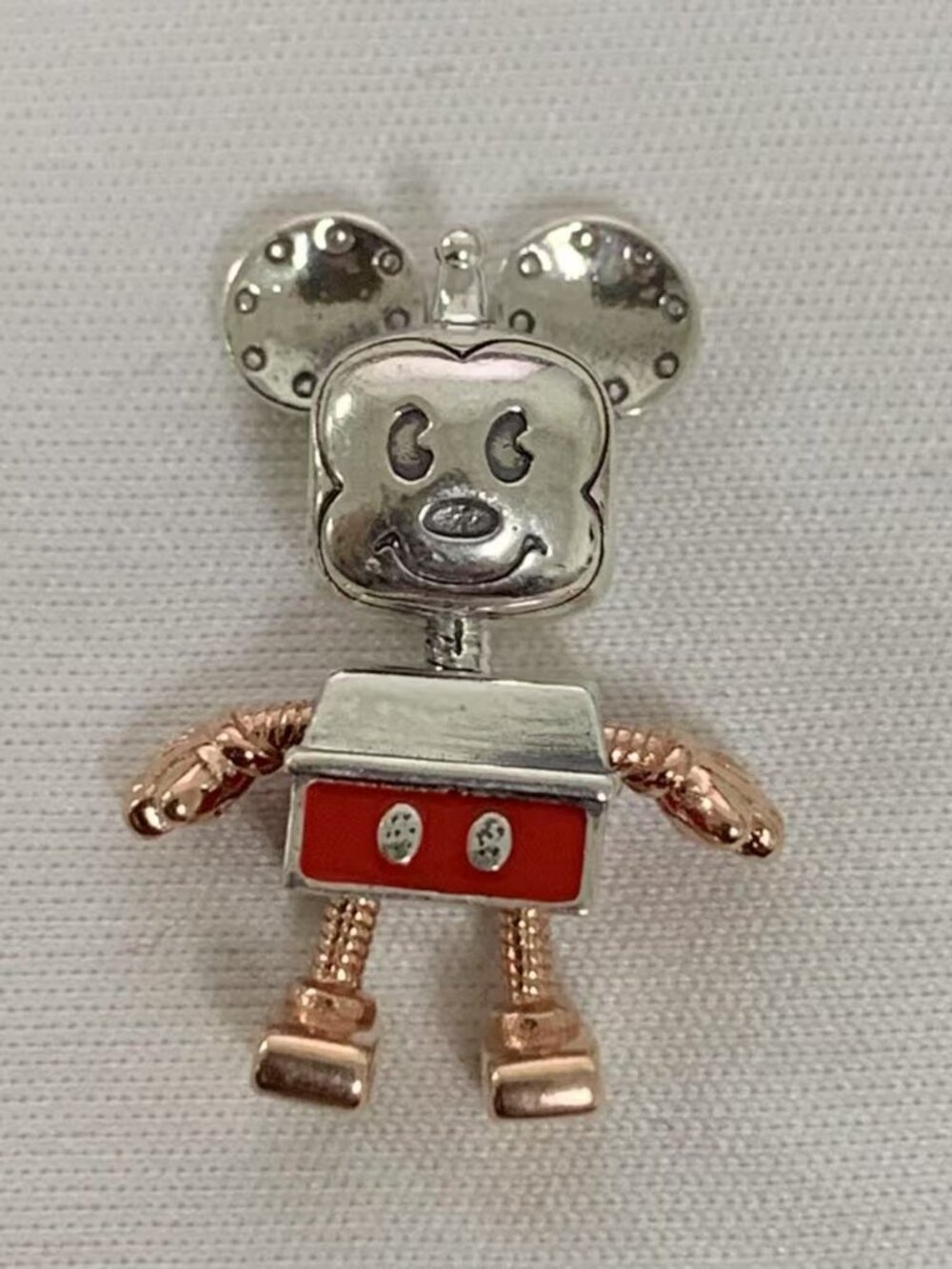 Pandora Disney Mickey Mouse Robot Charm, S925 Silver Jewelry